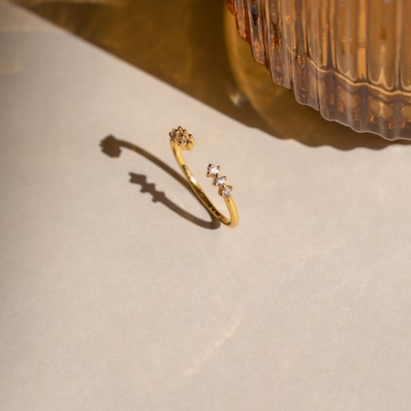 NWT Caitlyn Minimalist Gold Open Stacking Ring - Picture 3 of 5